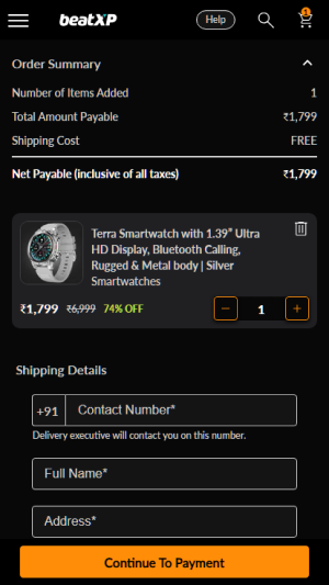 Checkout order summary and address combined