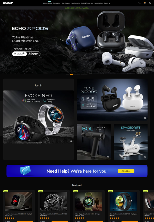 BeatXP homepage - desktop