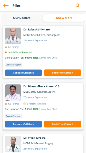 Doctor listing screen