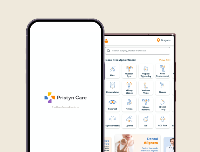 Pristyn Care patient app screens